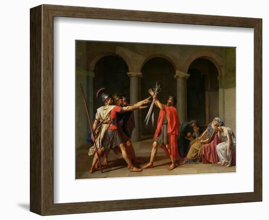 The Oath of Horatii, 1784-Jacques-Louis David-Framed Giclee Print