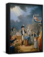 The Oath of Lafayette at the Celebration of the Federation, July 14, 1790-null-Framed Stretched Canvas