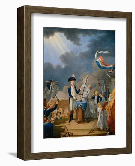 The Oath of Lafayette at the Celebration of the Federation, July 14, 1790-null-Framed Giclee Print