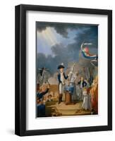 The Oath of Lafayette at the Celebration of the Federation, July 14, 1790-null-Framed Giclee Print
