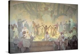 The Oath of Omladina under the Slavic Linden Tree, from the 'Slav Epic', 1926-Alphonse Mucha-Stretched Canvas