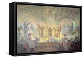 The Oath of Omladina under the Slavic Linden Tree, from the 'Slav Epic', 1926-Alphonse Mucha-Framed Stretched Canvas