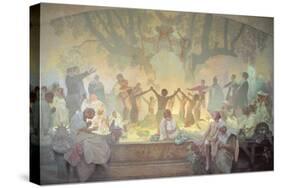 The Oath of Omladina under the Slavic Linden Tree, from the 'Slav Epic', 1926-Alphonse Mucha-Stretched Canvas