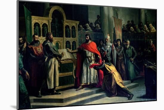 The Oath of Santa Gadea, El Cid Campeador (C.1043-99) Extracts Oath from Alfonso VI (C.1040-1109)-Marcos Hiraldez De Acosta-Mounted Giclee Print