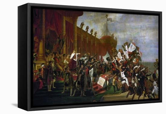 The Oath of the Army after the Distribution of the Eagles on the Champs De Mars-Jacques-Louis David-Framed Stretched Canvas