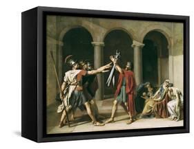 The Oath of the Horatii-Jacques-Louis David-Framed Stretched Canvas