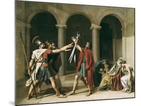 The Oath of the Horatii-Jacques-Louis David-Mounted Art Print