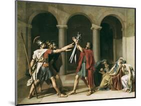 The Oath of the Horatii-Jacques-Louis David-Mounted Art Print