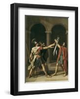 The Oath of the Horatii-Jacques-Louis David-Framed Art Print