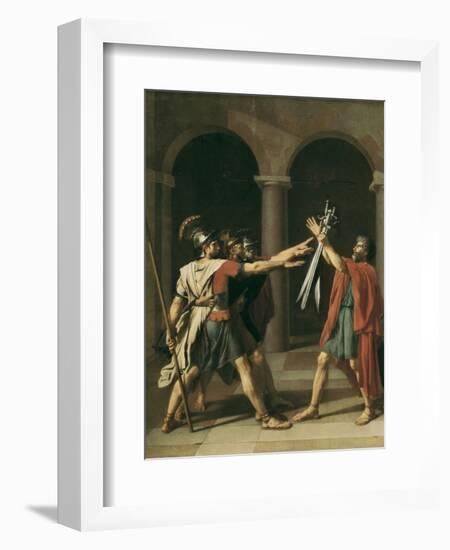 The Oath of the Horatii-Jacques-Louis David-Framed Art Print