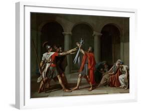 The Oath of the Horatii-Jacques-Louis David-Framed Giclee Print