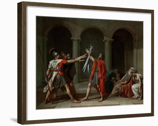 The Oath of the Horatii-Jacques-Louis David-Framed Giclee Print