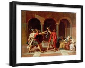 The Oath of the Horatii-Jacques-Louis David-Framed Giclee Print