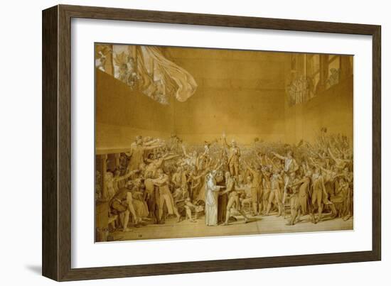 The Oath of the Jeu de Paume,1789-Jacques Louis David-Framed Giclee Print