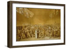 The Oath of the Jeu de Paume,1789-Jacques Louis David-Framed Giclee Print