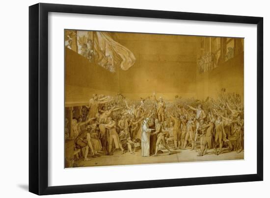 The Oath of the Jeu de Paume,1789-Jacques Louis David-Framed Giclee Print