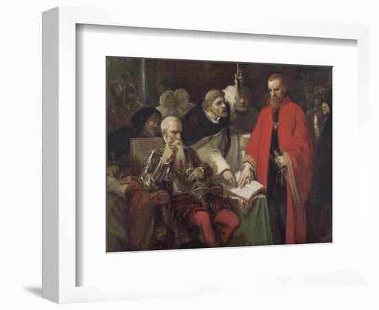 The Oath of Vargas (W/C and Gouache on Paper)-Louis Gallait-Framed Giclee Print