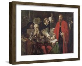 The Oath of Vargas (W/C and Gouache on Paper)-Louis Gallait-Framed Giclee Print