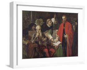 The Oath of Vargas (W/C and Gouache on Paper)-Louis Gallait-Framed Giclee Print