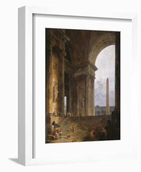 The Obelisk, 1787-88-Hubert Robert-Framed Giclee Print