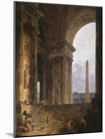 The Obelisk, 1787-88-Hubert Robert-Mounted Premium Giclee Print