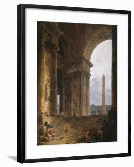 The Obelisk, 1787-88-Hubert Robert-Framed Giclee Print