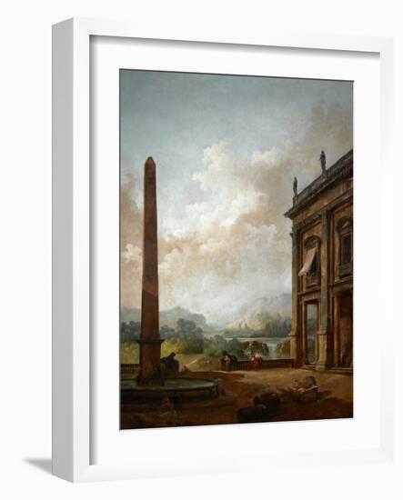 The Obelisk, 1789-Hubert Robert-Framed Giclee Print