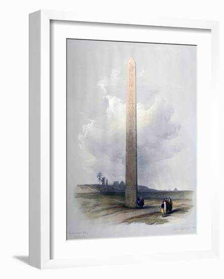 The Obelisk at Heliopolis', 1839 (Watercolour)-David Roberts-Framed Giclee Print