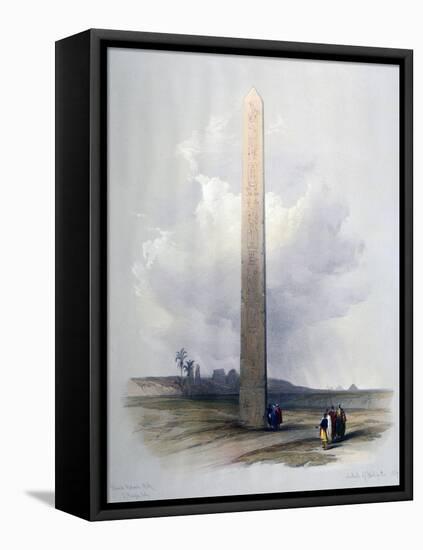 The Obelisk at Heliopolis', 1839 (Watercolour)-David Roberts-Framed Stretched Canvas