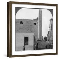The Obelisk of Rameses II and Front of Luxor Temple, Thebes, Egypt, 1905-Underwood & Underwood-Framed Photographic Print