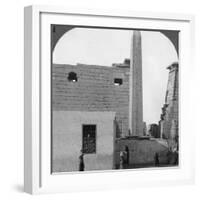 The Obelisk of Rameses II and Front of Luxor Temple, Thebes, Egypt, 1905-Underwood & Underwood-Framed Photographic Print