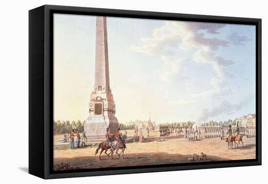 The Obelisque to the Victories of Roumaintzof and the Statue of Souvrorofs at St.Petersburg-Benjamin Patersson-Framed Stretched Canvas