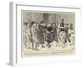 The Occupation of Crete, Disarming Bashi-Bazouks at the Gate of Canea after the Fight at Akrotiri-null-Framed Giclee Print