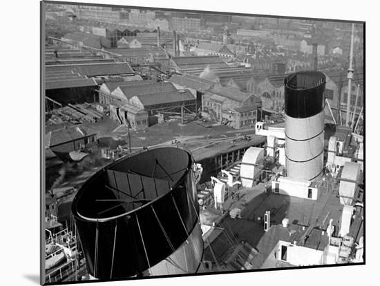 The Ocean Liner Queen Mary Berthed at Clydebank Docks, 1938-null-Mounted Premium Photographic Print