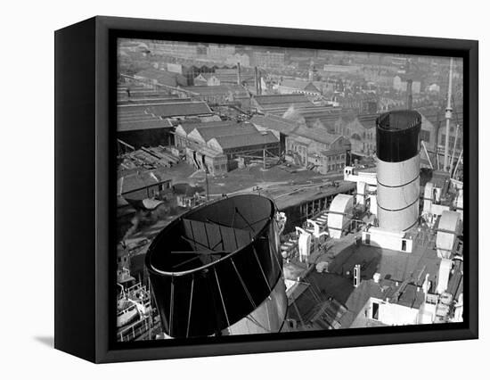 The Ocean Liner Queen Mary Berthed at Clydebank Docks, 1938-null-Framed Stretched Canvas