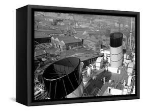 The Ocean Liner Queen Mary Berthed at Clydebank Docks, 1938-null-Framed Stretched Canvas