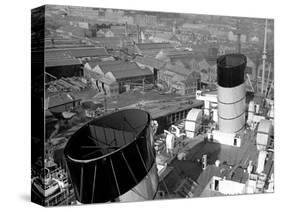 The Ocean Liner Queen Mary Berthed at Clydebank Docks, 1938-null-Stretched Canvas