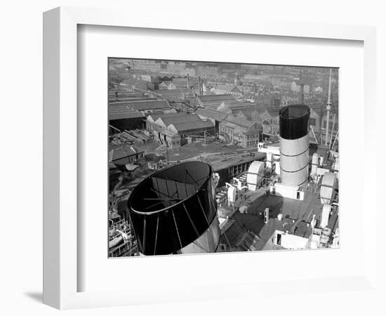 The Ocean Liner Queen Mary Berthed at Clydebank Docks, 1938-null-Framed Photographic Print
