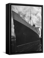 The Oceanliner Queen Elizabeth in Dry Dock For Overhaul and Refitting Prior to Her Maiden Voyage-Hans Wild-Framed Stretched Canvas