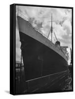 The Oceanliner Queen Elizabeth in Dry Dock For Overhaul and Refitting Prior to Her Maiden Voyage-Hans Wild-Framed Stretched Canvas