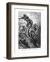 The Octopus Attacking the Nautilus, Illustration from "20,000 Leagues under the Sea"-Alphonse Marie de Neuville-Framed Giclee Print