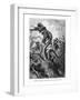 The Octopus Attacking the Nautilus, Illustration from "20,000 Leagues under the Sea"-Alphonse Marie de Neuville-Framed Giclee Print