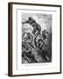 The Octopus Attacking the Nautilus, Illustration from "20,000 Leagues under the Sea"-Alphonse Marie de Neuville-Framed Giclee Print