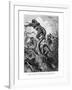 The Octopus Attacking the Nautilus, Illustration from "20,000 Leagues under the Sea"-Alphonse Marie de Neuville-Framed Giclee Print