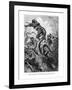 The Octopus Attacking the Nautilus, Illustration from "20,000 Leagues under the Sea"-Alphonse Marie de Neuville-Framed Giclee Print