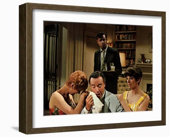 The Odd Couple, Carole Shelley, Jack Lemmon, Walter Matthau, Monica Evans, 1968-null-Framed Photo