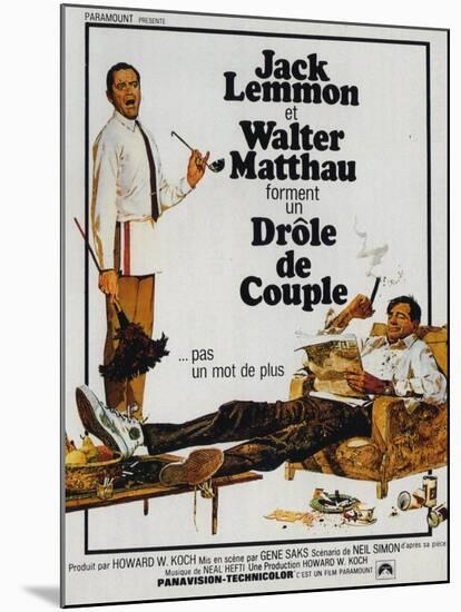 The Odd Couple, French Movie Poster, 1968-null-Mounted Art Print