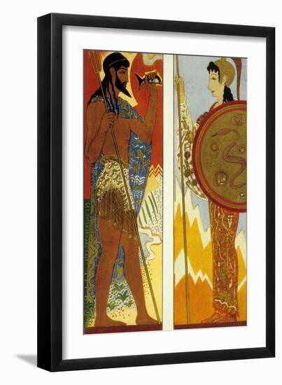 The Odyssey by Homere : the Gods Poseidon and Athena, 1930-1933-null-Framed Photo