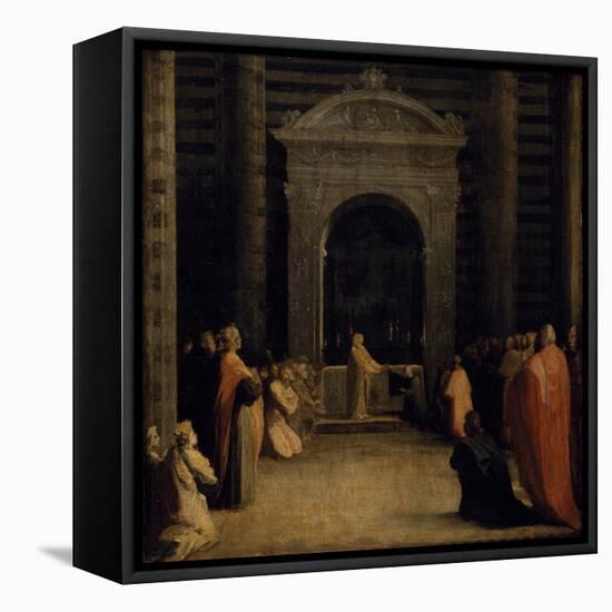 The Offering of the Keys of the City of Siena to the Virgin, on or after 1526-Domenico Beccafumi-Framed Stretched Canvas