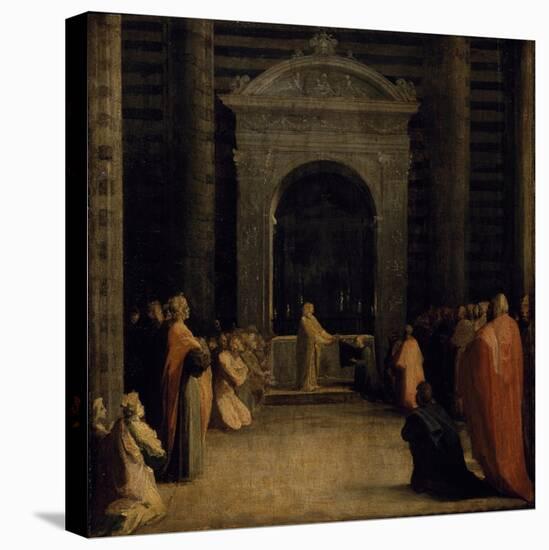 The Offering of the Keys of the City of Siena to the Virgin, on or after 1526-Domenico Beccafumi-Stretched Canvas